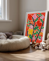 Red Bloom Poster Tablosu