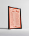 Red Love Poster Tablosu
