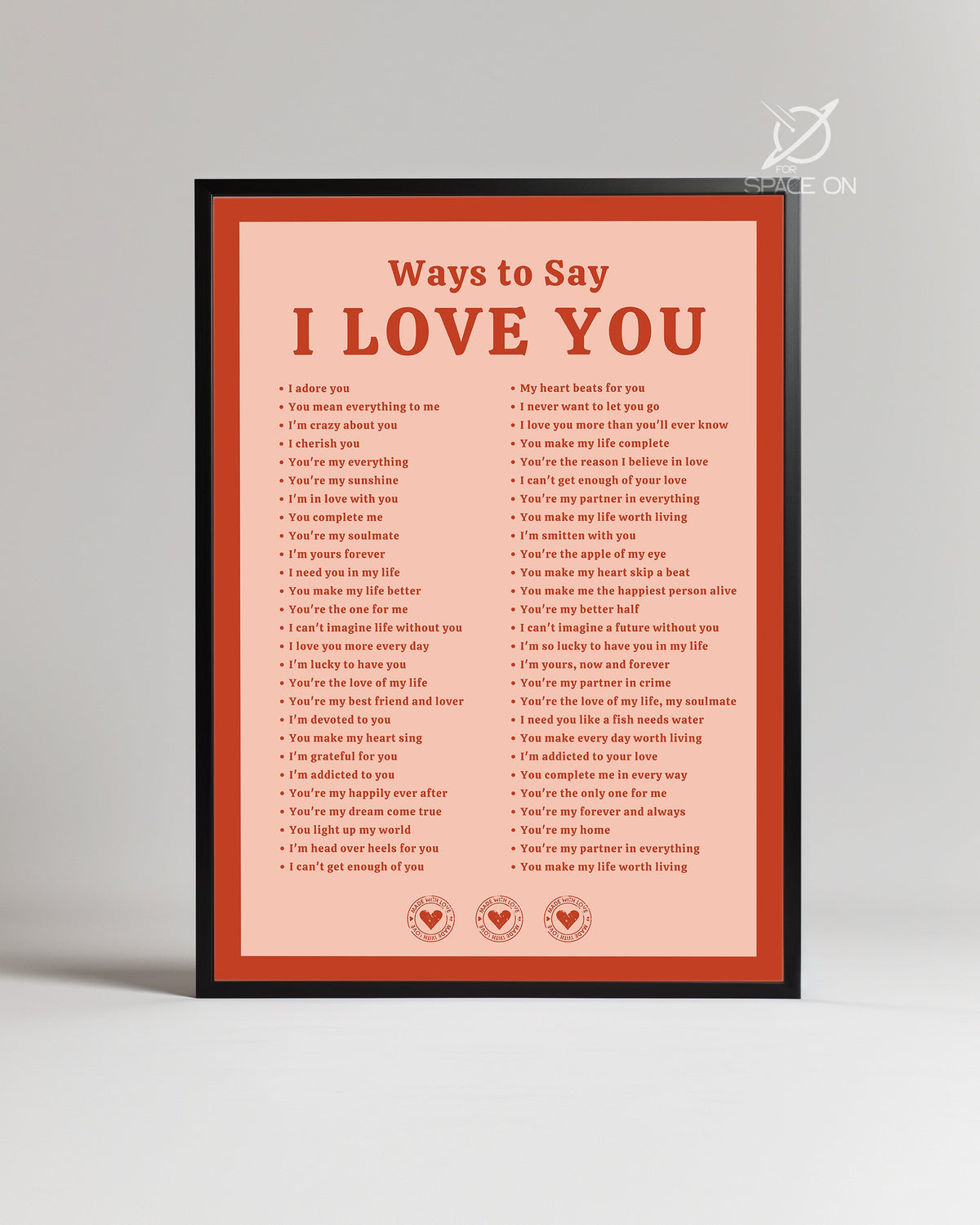 Red Love Poster Tablosu