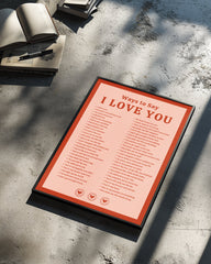 Red Love Poster Tablosu