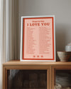 Red Love Poster Tablosu
