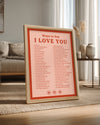 Red Love Poster Tablosu