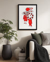 Red Umbrellas Poster Tablosu