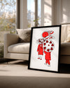 Red Umbrellas Poster Tablosu