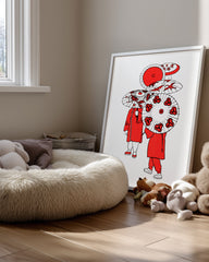 Red Umbrellas Poster Tablosu