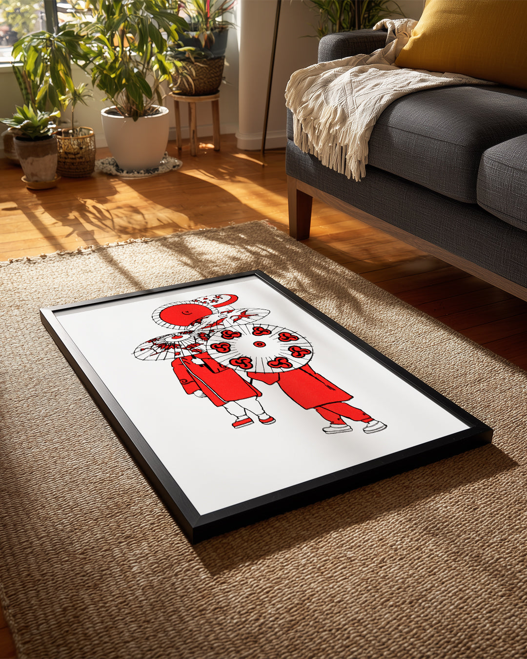 Red Umbrellas Poster Tablosu