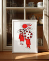 Red Umbrellas Poster Tablosu