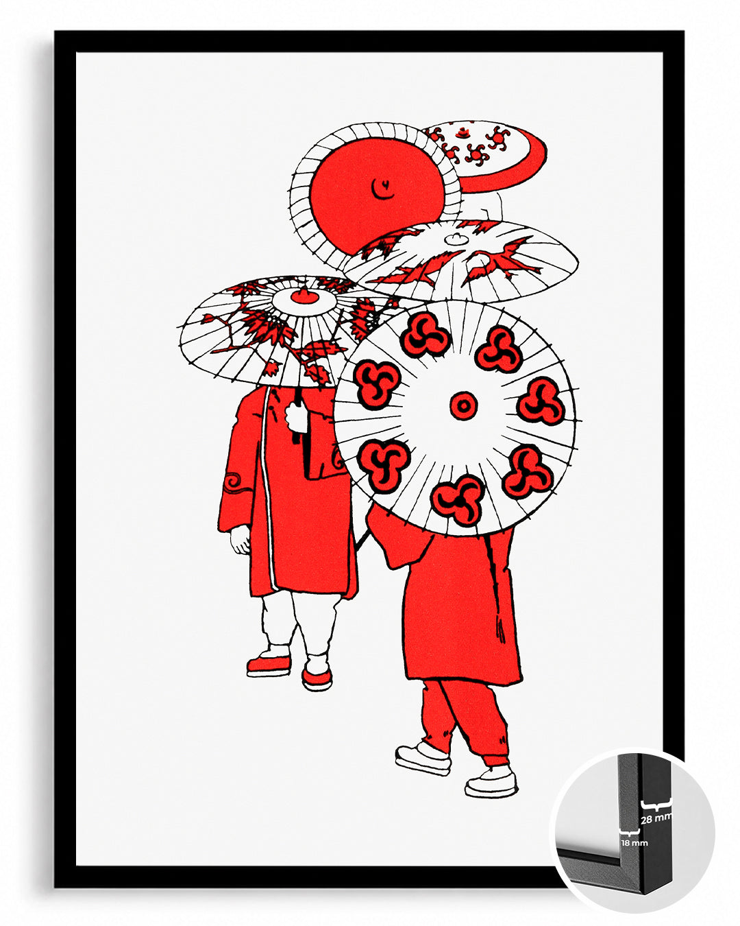 Red Umbrellas Poster Tablosu