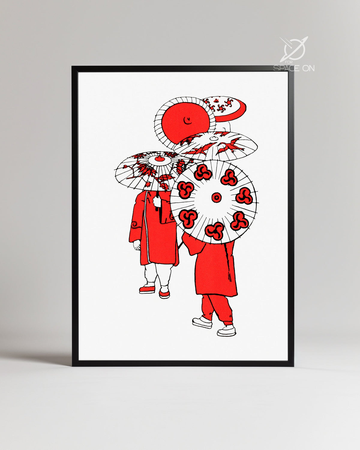 Red Umbrellas Poster Tablosu