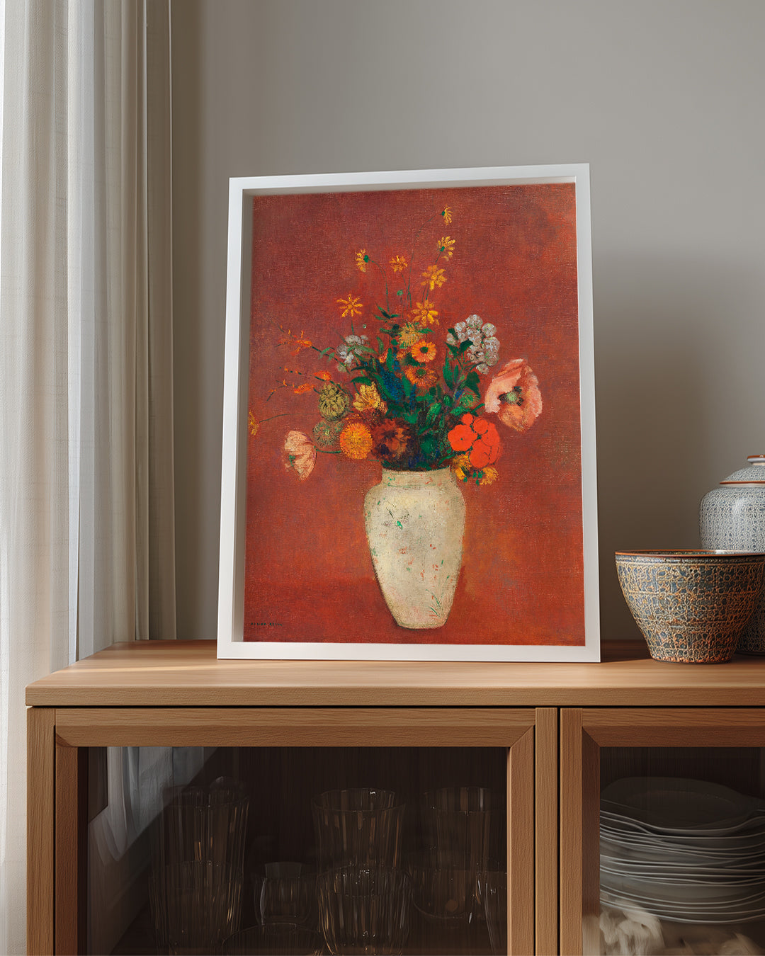 Red Vase Poster Tablosu
