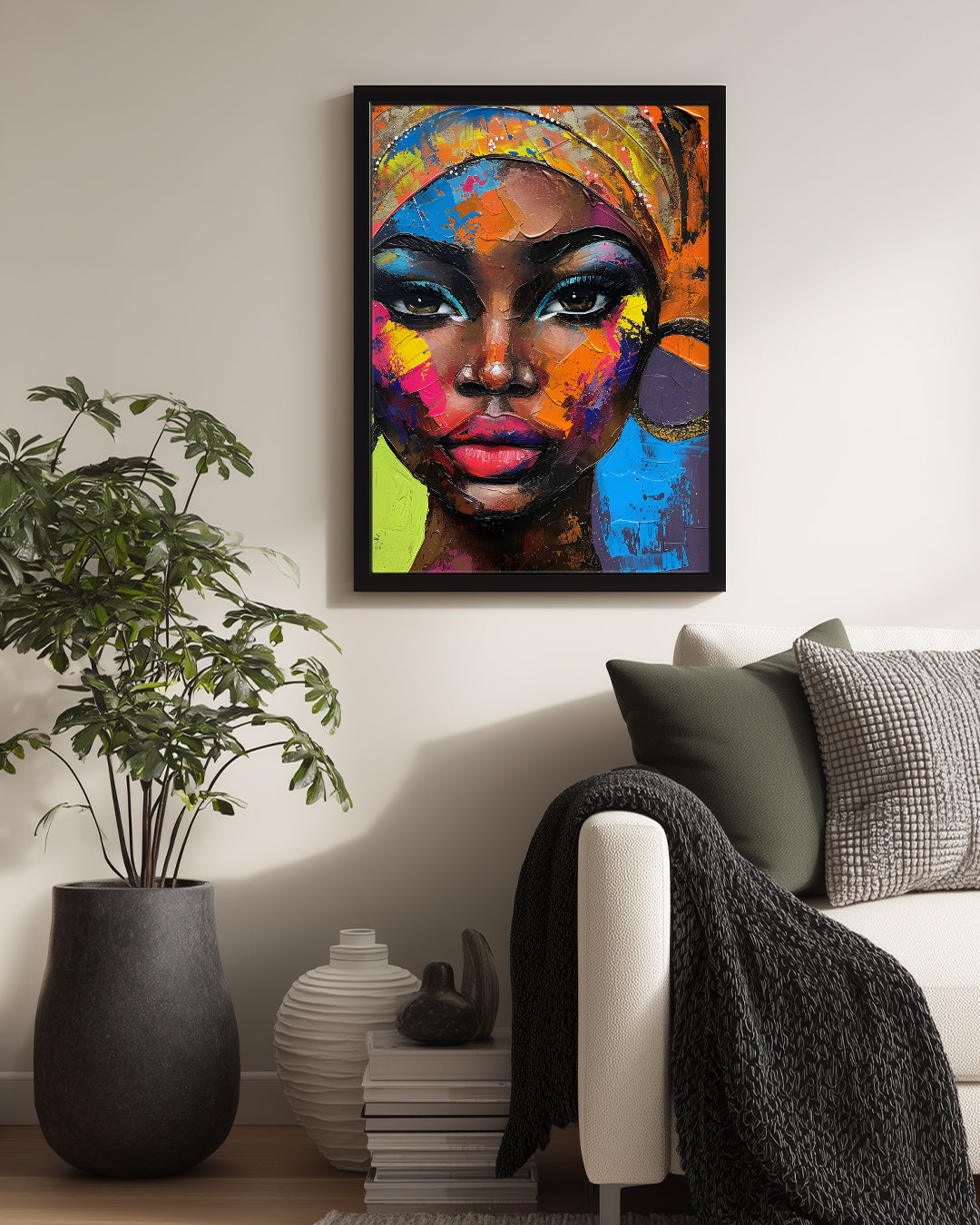 Renkli Afrikalı Kadın Portresi - Etnik Poster Tablosu