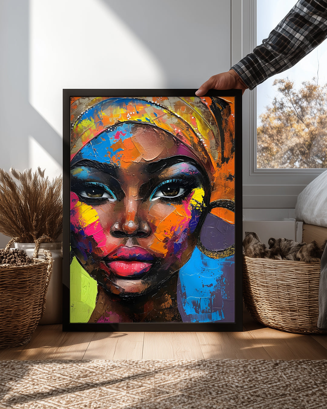 Renkli Afrikalı Kadın Portresi - Etnik Poster Tablosu