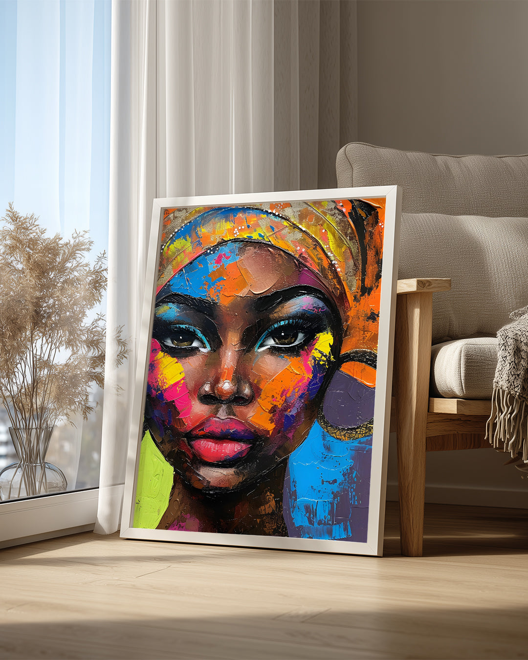 Renkli Afrikalı Kadın Portresi - Etnik Poster Tablosu