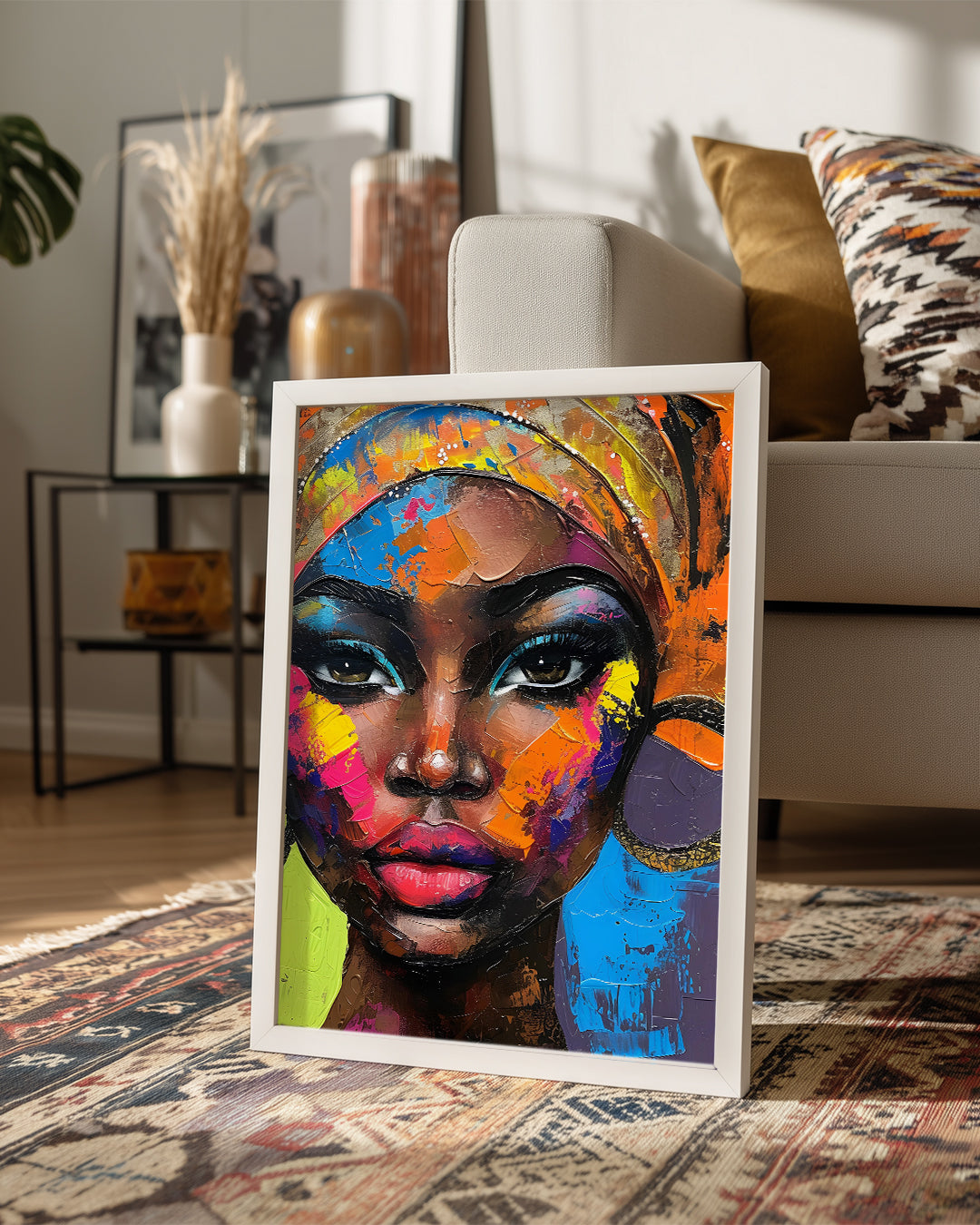 Renkli Afrikalı Kadın Portresi - Etnik Poster Tablosu