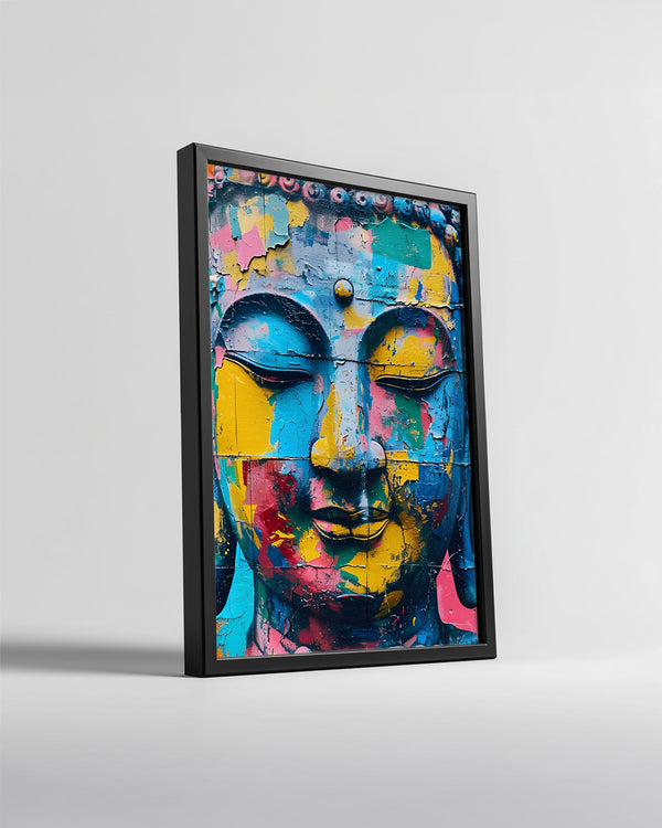 Renkli Buddha Heykeli - Canlı Renklerle Dolu Sanat Eseri Poster Tablosu