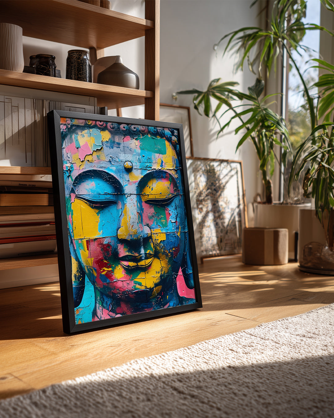 Renkli Buddha Heykeli - Canlı Renklerle Dolu Sanat Eseri Poster Tablosu