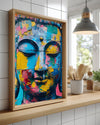Renkli Buddha Heykeli - Canlı Renklerle Dolu Sanat Eseri Poster Tablosu