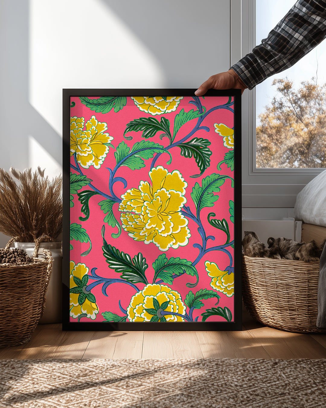 Renkli Çiçek Deseni Poster Tablosu