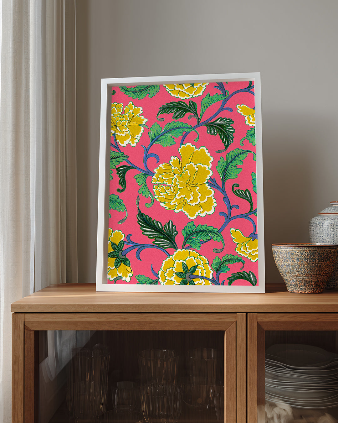 Renkli Çiçek Deseni Poster Tablosu
