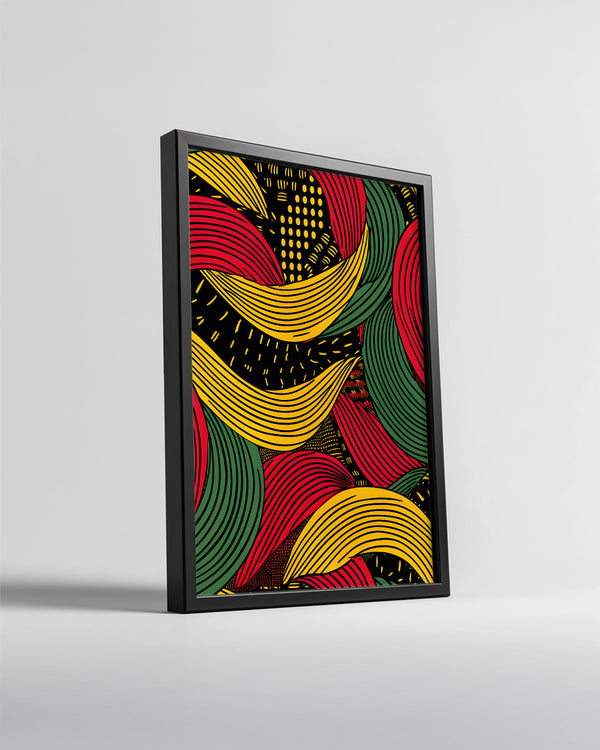 Renkli Dalgalar - Afrika Tasarımı Poster Tablosu