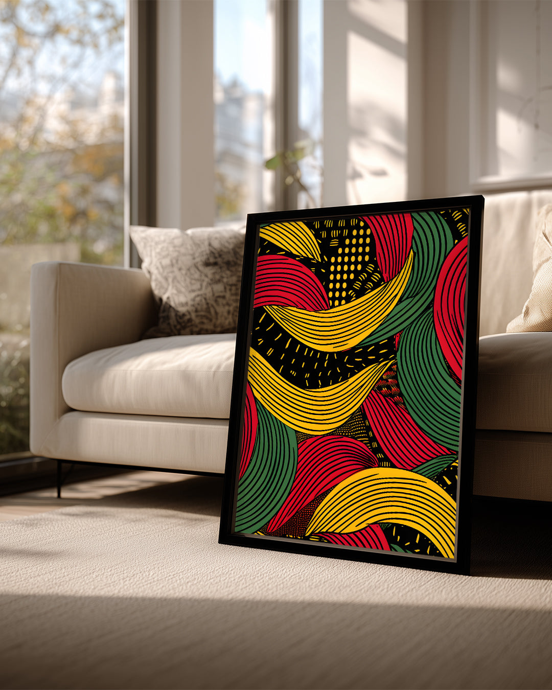 Renkli Dalgalar - Afrika Tasarımı Poster Tablosu