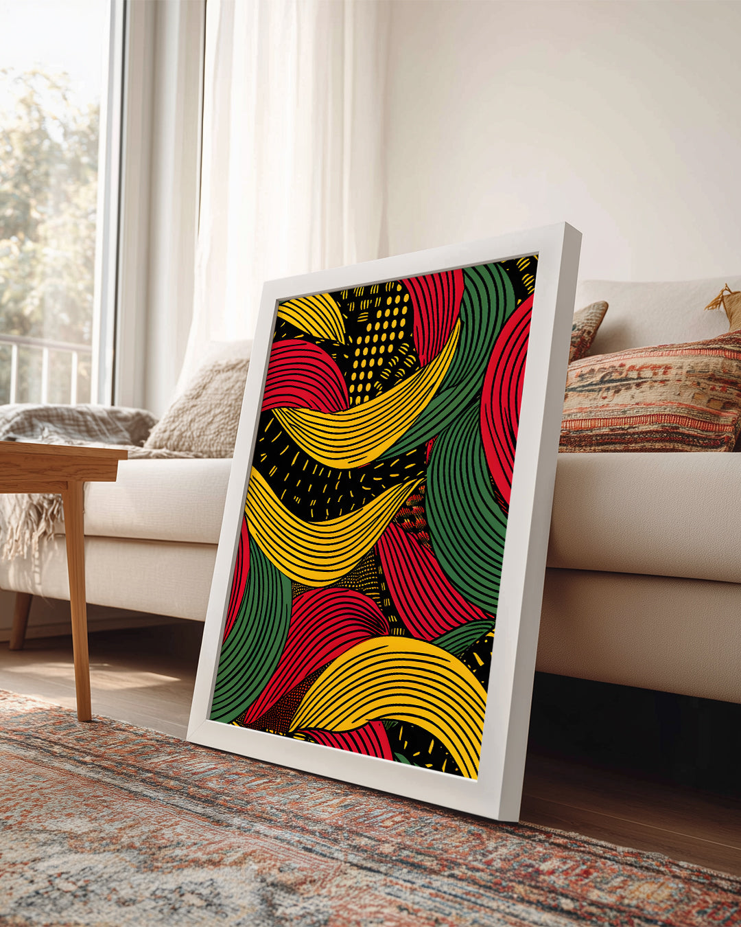 Renkli Dalgalar - Afrika Tasarımı Poster Tablosu