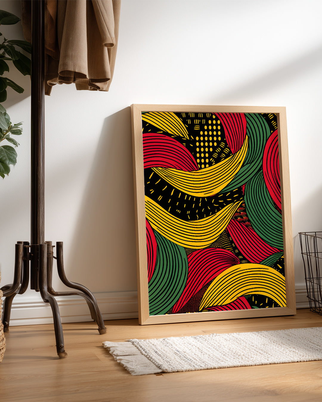 Renkli Dalgalar - Afrika Tasarımı Poster Tablosu