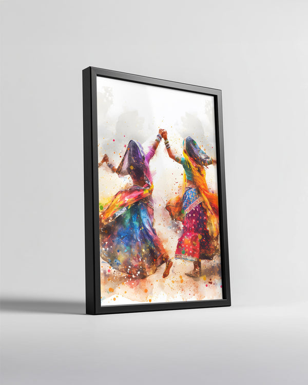 Renkli Dans Eden Kadınlar - Geleneksel Kültürel Kutlama Poster Tablosu