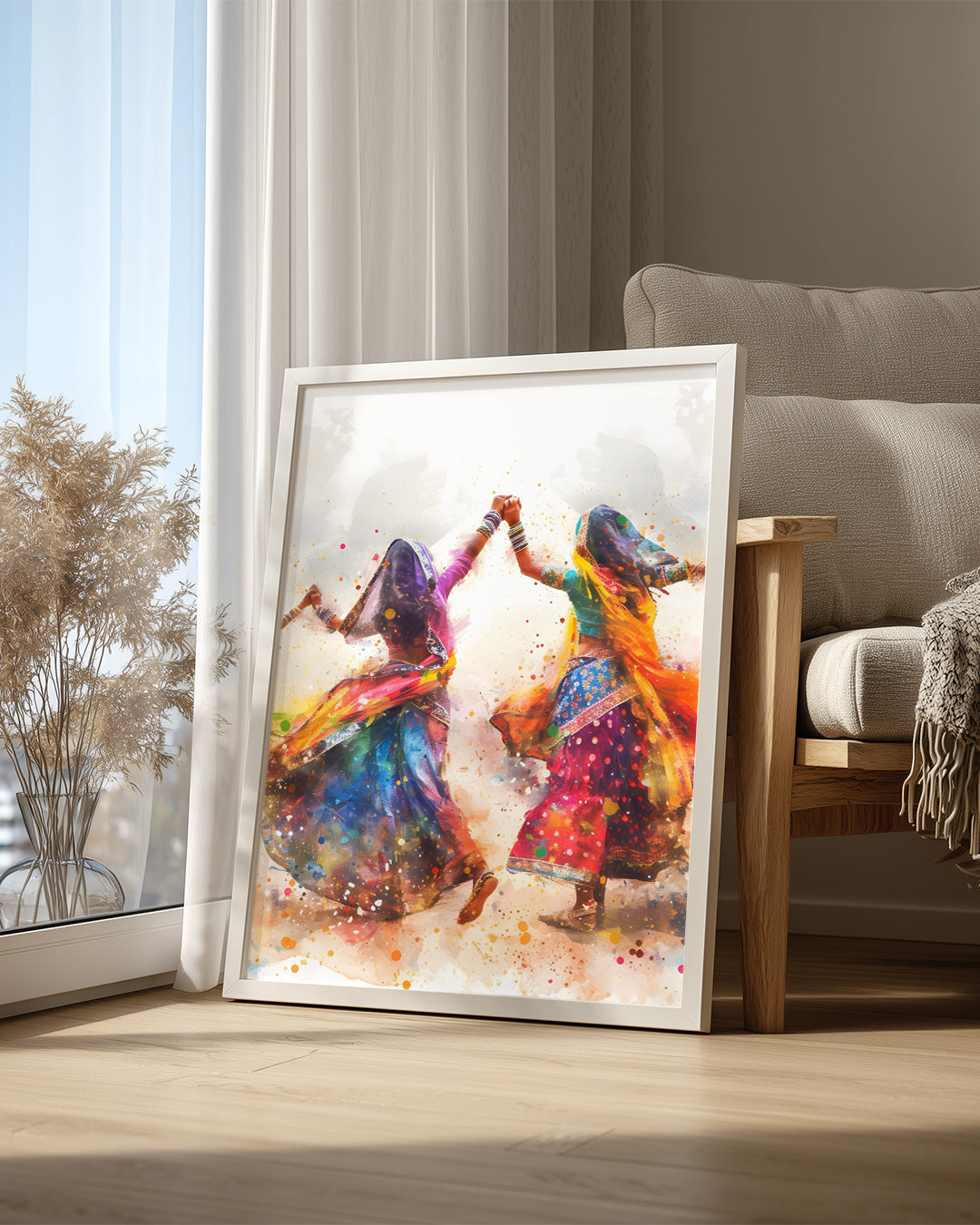 Renkli Dans Eden Kadınlar - Geleneksel Kültürel Kutlama Poster Tablosu