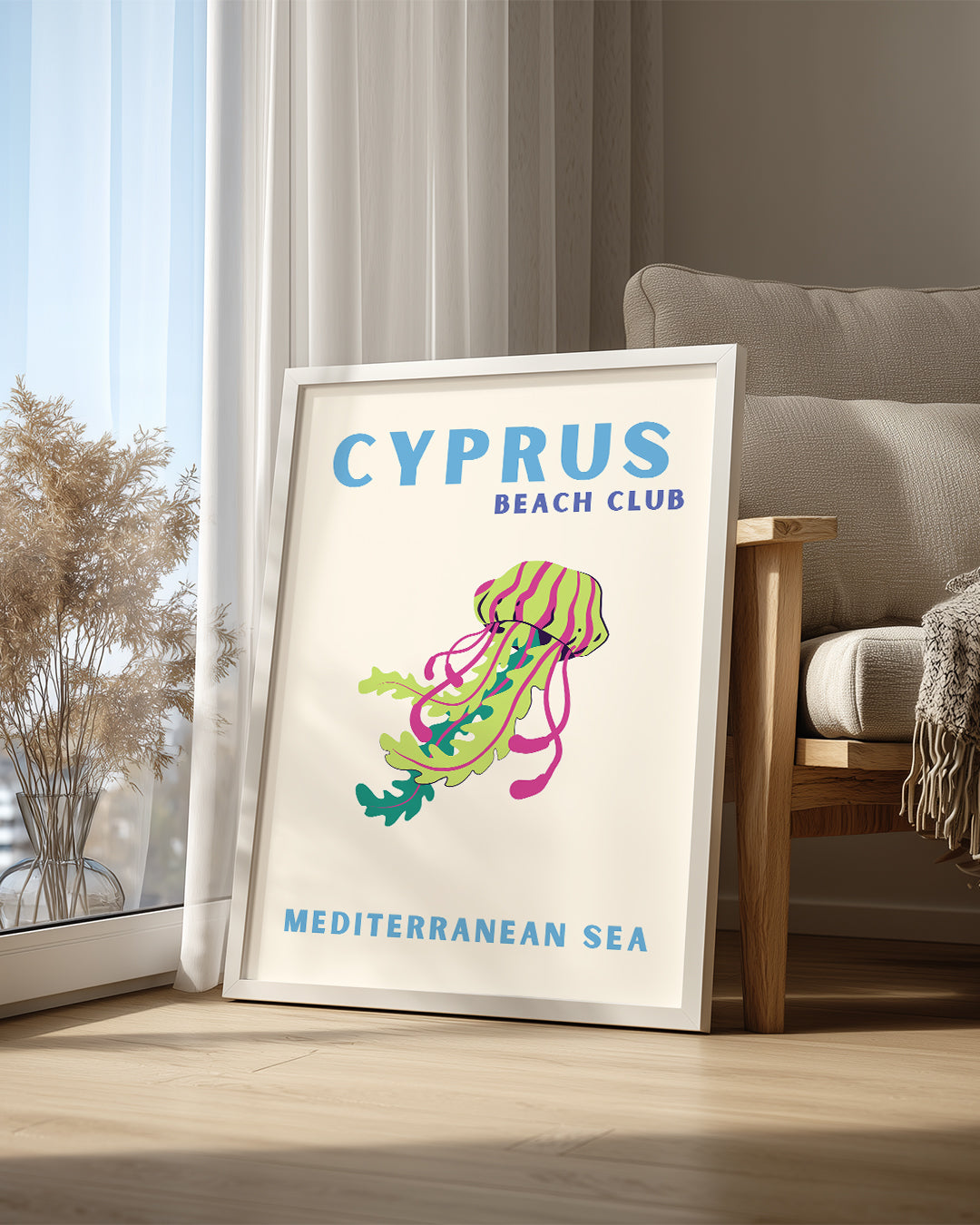 Renkli Denizanası - Canlı Tasarım Poster Tablosu
