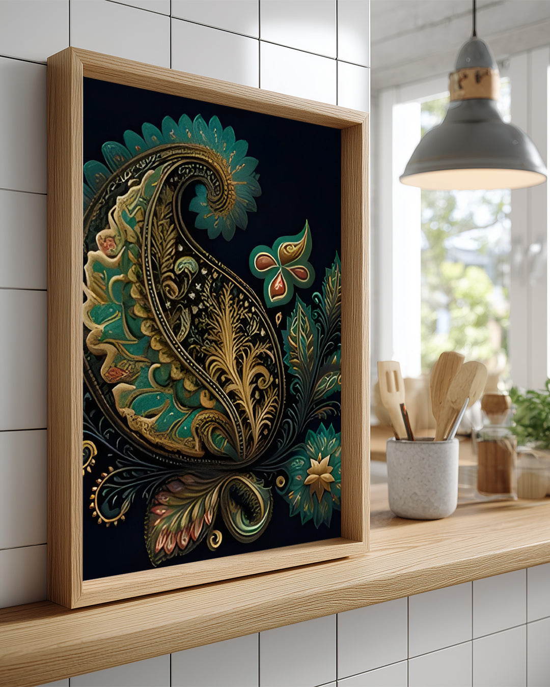 Renkli Desenli Yaprak - Şık Ve Estetik Çiçek Motifi Poster Tablosu