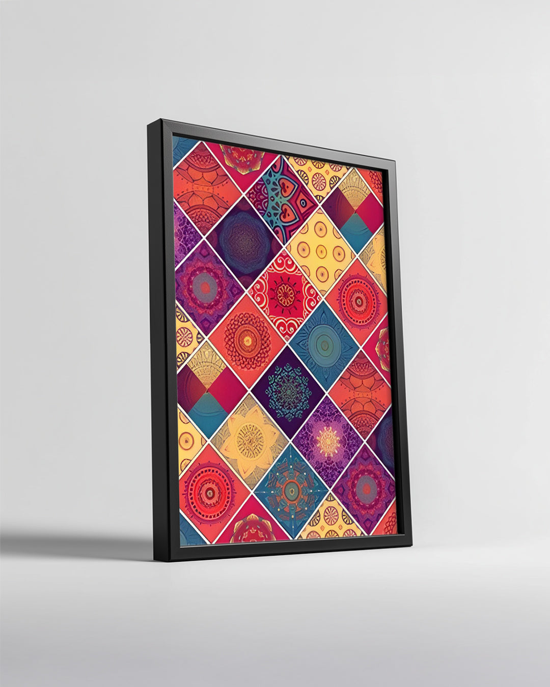Renkli Dörtgen Deseni - Canlı Geometrik Tasarım Çalışması Poster Tablosu