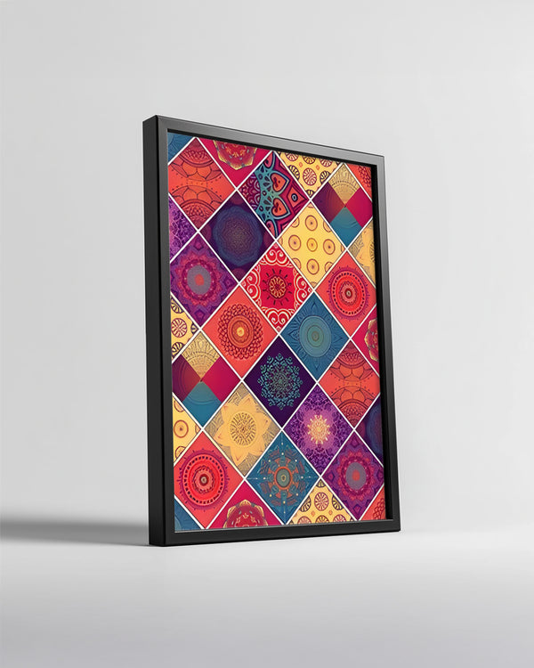 Renkli Dörtgen Deseni - Canlı Geometrik Tasarım Çalışması Poster Tablosu