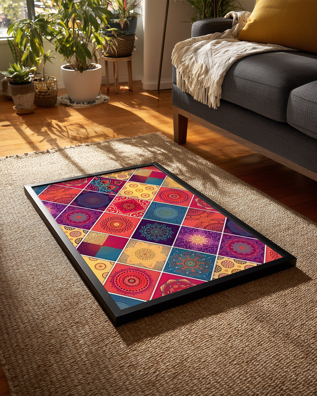Renkli Dörtgen Deseni - Canlı Geometrik Tasarım Çalışması Poster Tablosu