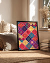 Renkli Dörtgen Deseni - Canlı Geometrik Tasarım Çalışması Poster Tablosu