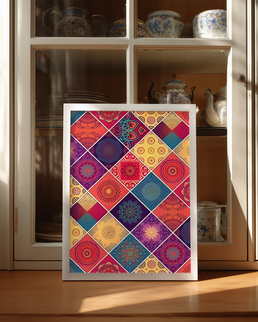 Renkli Dörtgen Deseni - Canlı Geometrik Tasarım Çalışması Poster Tablosu