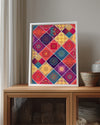 Renkli Dörtgen Deseni - Canlı Geometrik Tasarım Çalışması Poster Tablosu