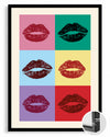 Renkli Dudaklar - Pop Art Tarzı Poster Tablosu