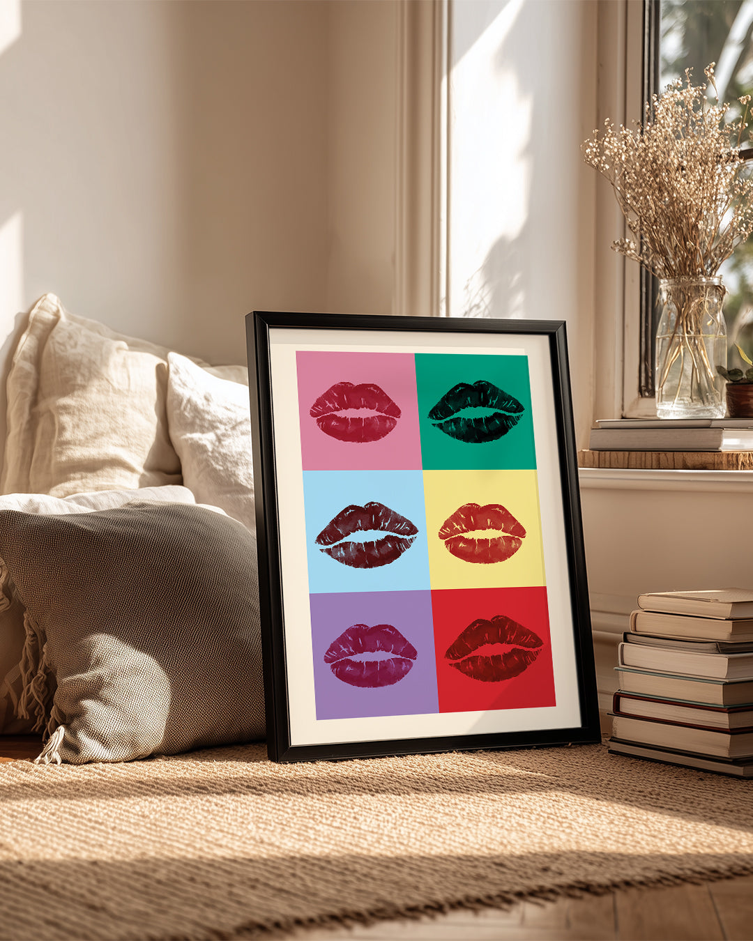 Renkli Dudaklar - Pop Art Tarzı Poster Tablosu