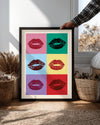 Renkli Dudaklar - Pop Art Tarzı Poster Tablosu