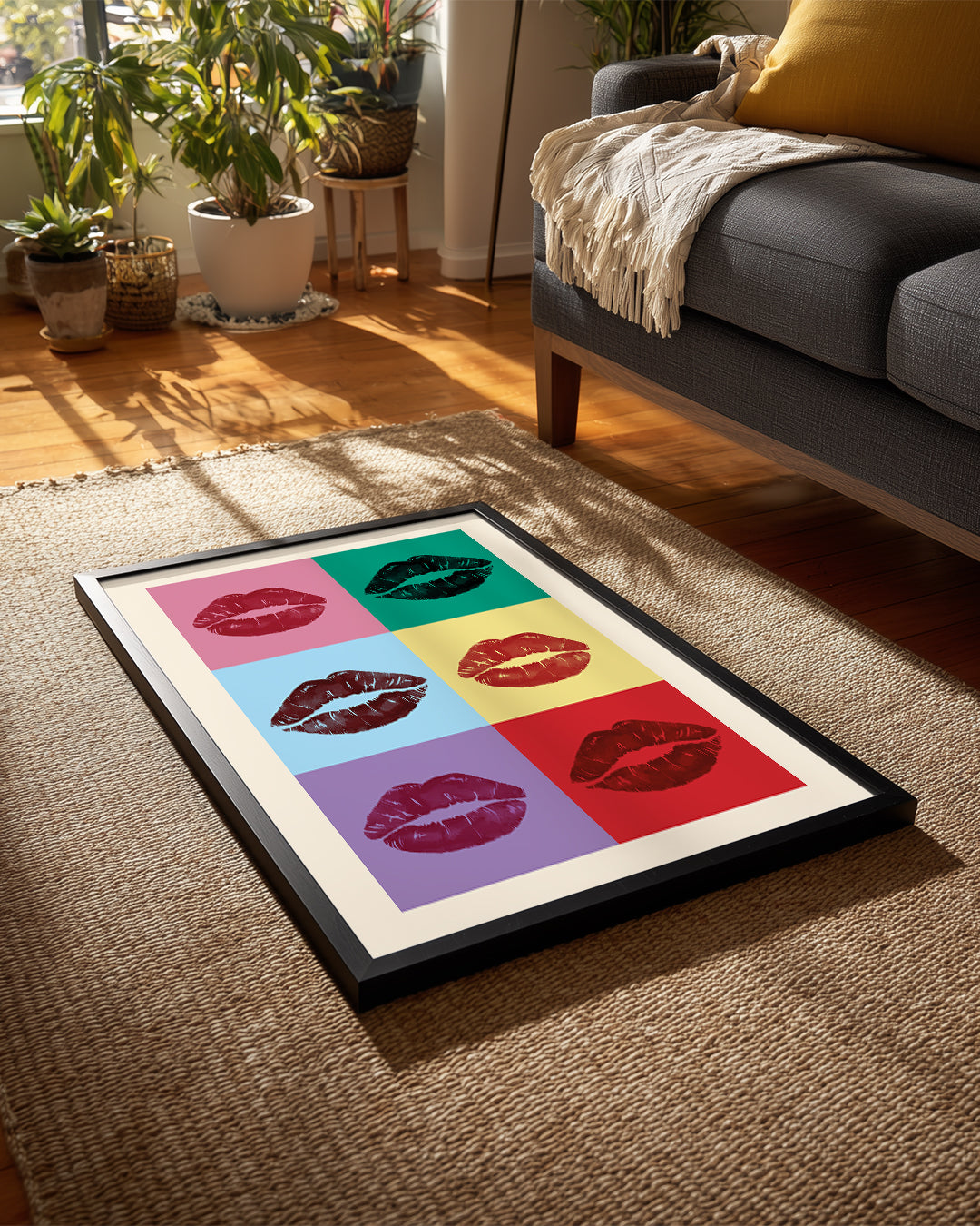 Renkli Dudaklar - Pop Art Tarzı Poster Tablosu