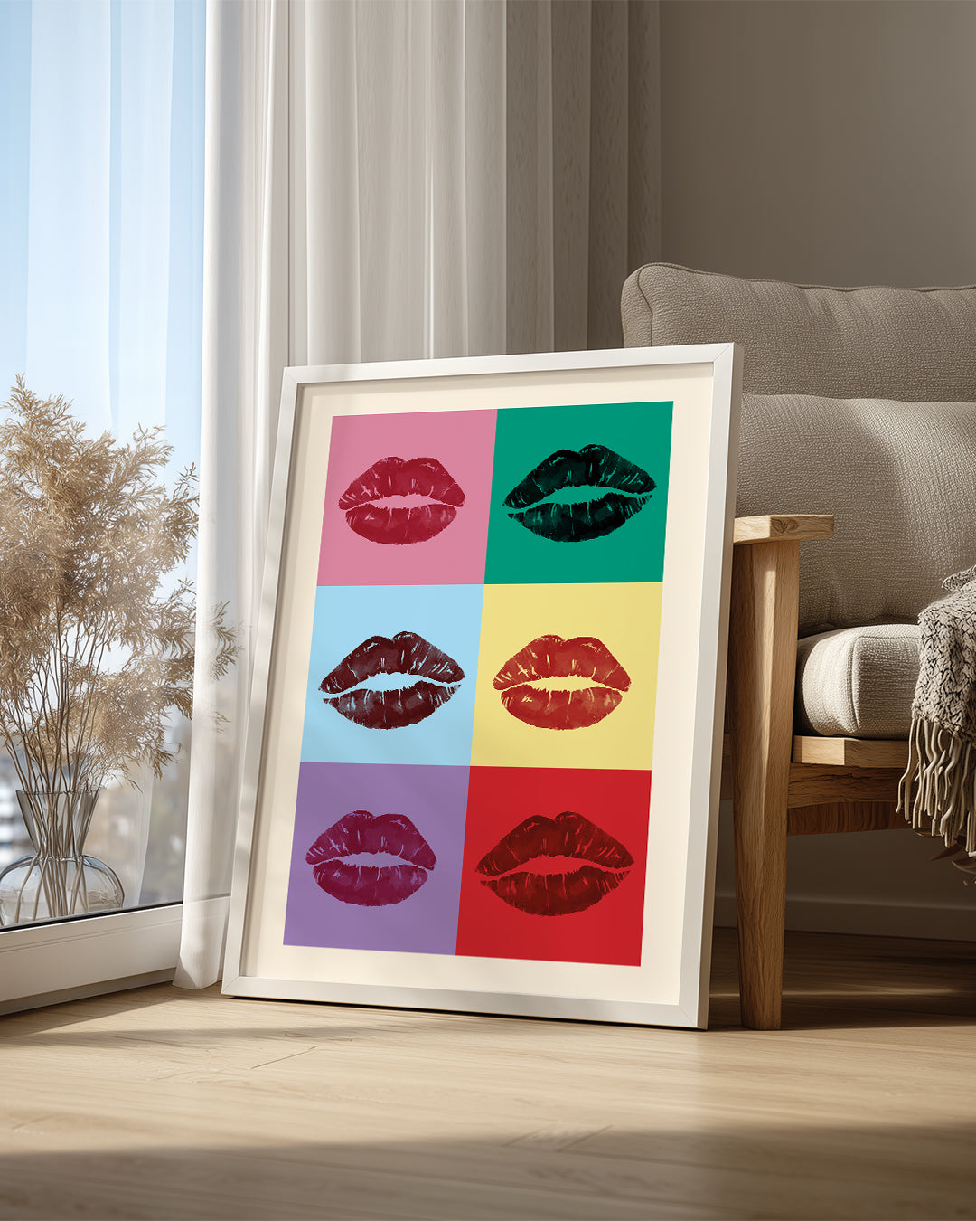 Renkli Dudaklar - Pop Art Tarzı Poster Tablosu