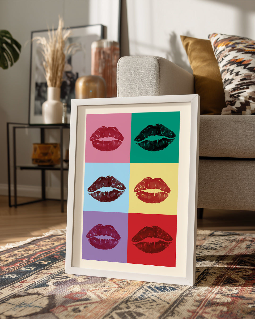 Renkli Dudaklar - Pop Art Tarzı Poster Tablosu