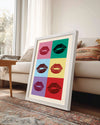 Renkli Dudaklar - Pop Art Tarzı Poster Tablosu