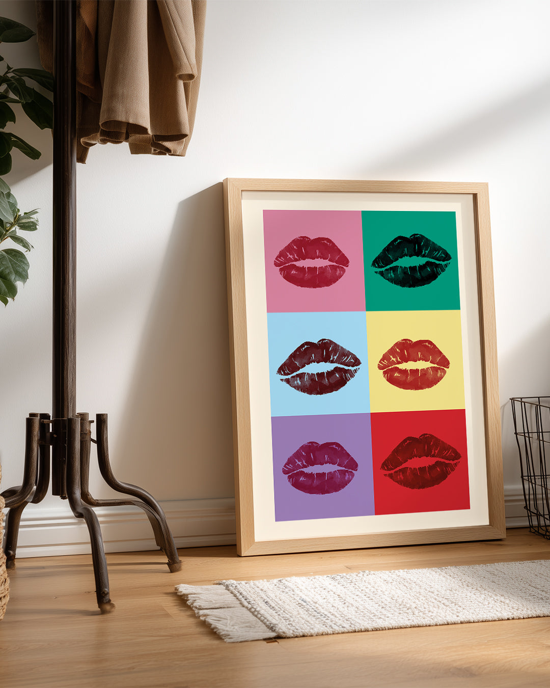 Renkli Dudaklar - Pop Art Tarzı Poster Tablosu