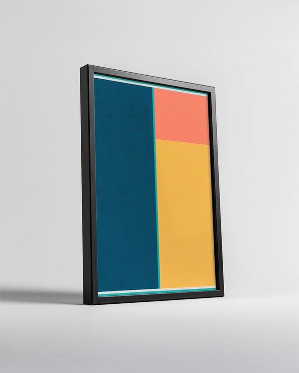 Renkli Geometrik Dörtgenler - Soyut Sanat Kompozisyonu Poster Tablosu