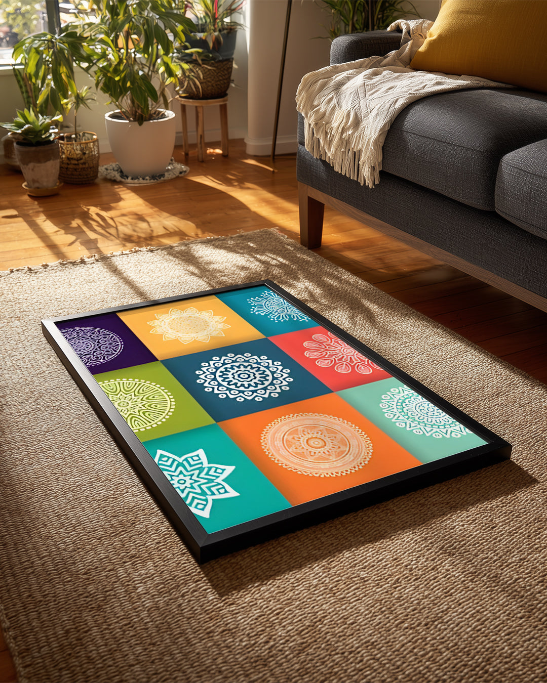 Renkli Mandala Tasarımı - Farklı Desenler ve Figürler Poster Tablosu
