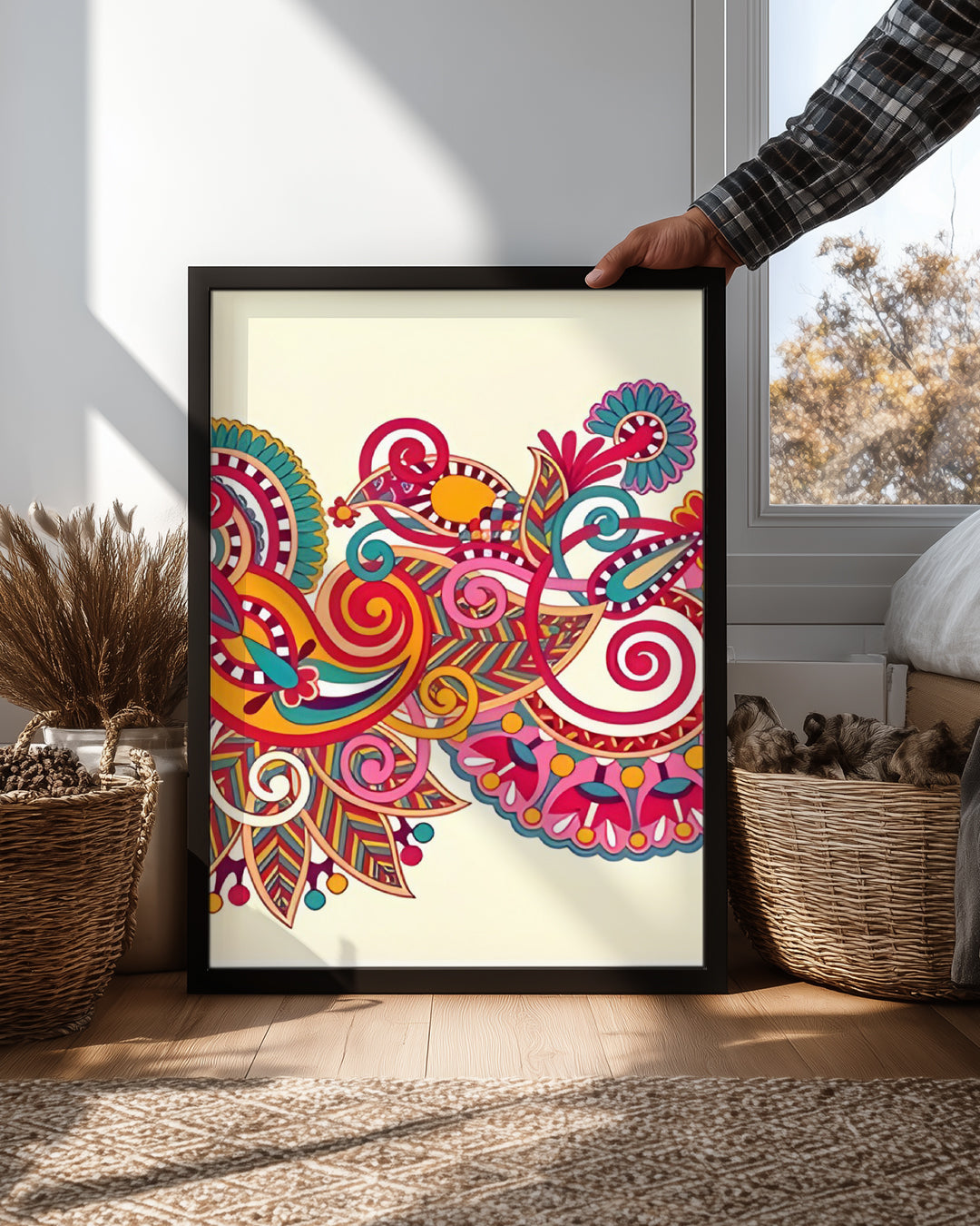 Renkli Motifler - Canlı Desen Çalışması Poster Tablosu