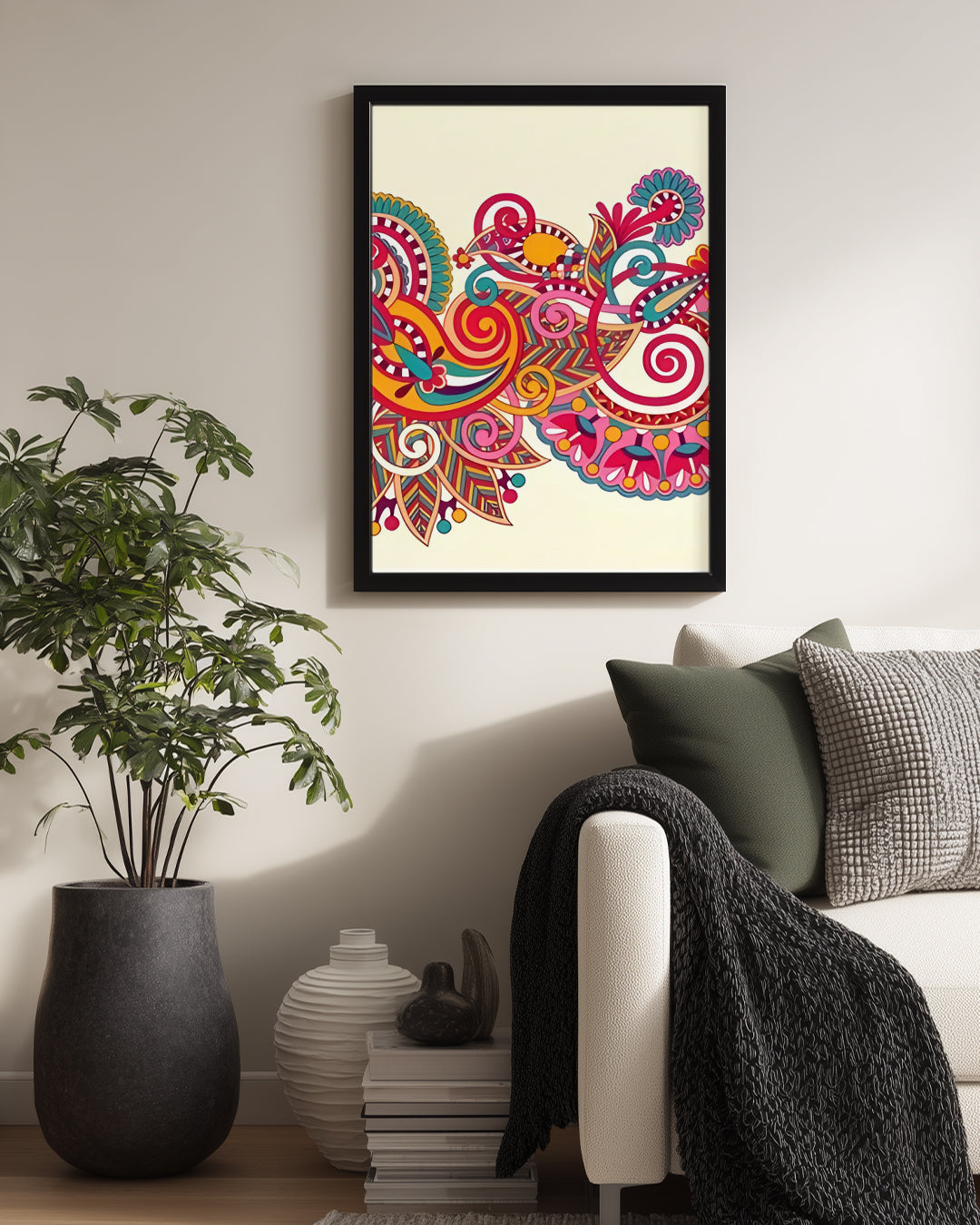 Renkli Motifler - Canlı Desen Çalışması Poster Tablosu