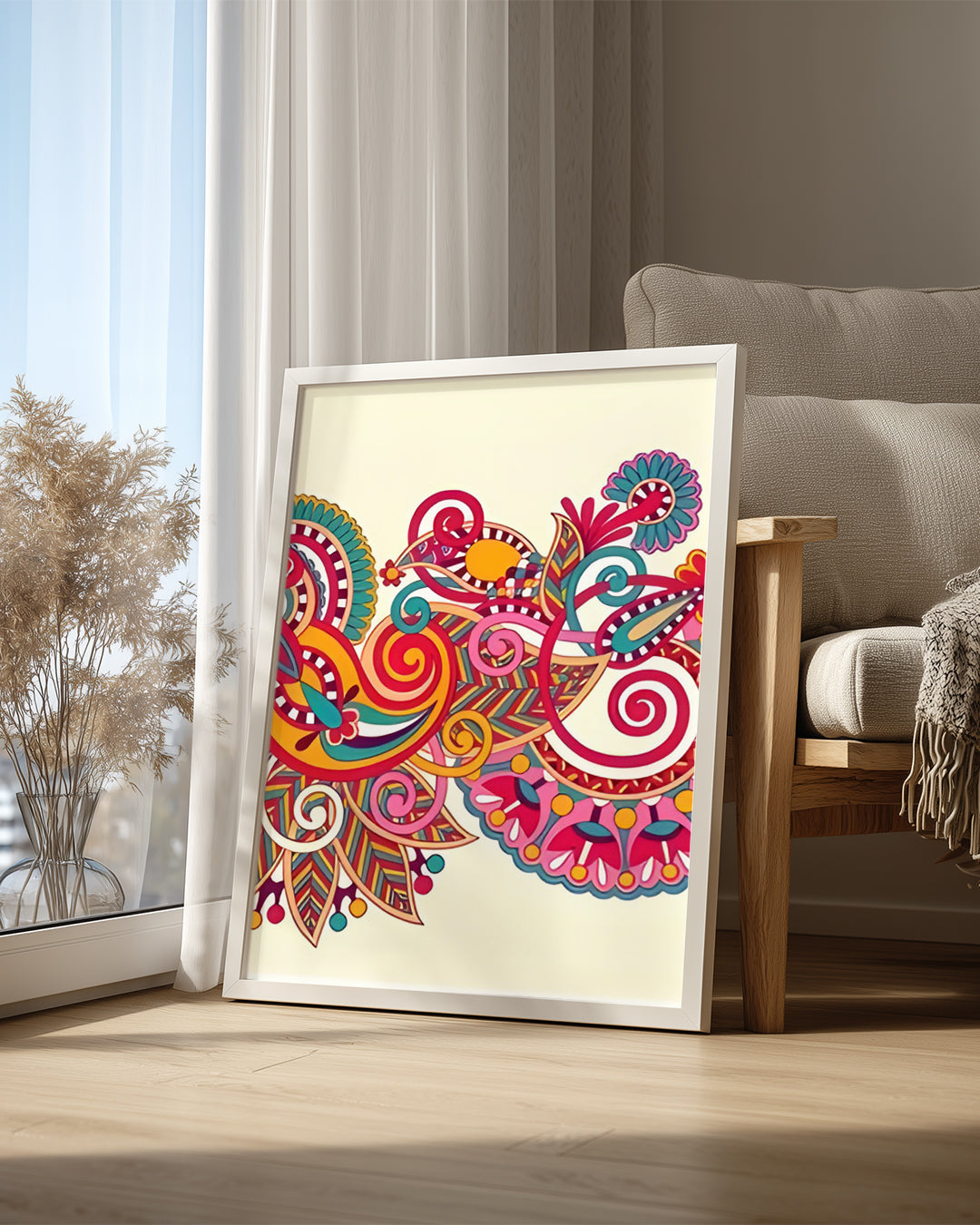 Renkli Motifler - Canlı Desen Çalışması Poster Tablosu